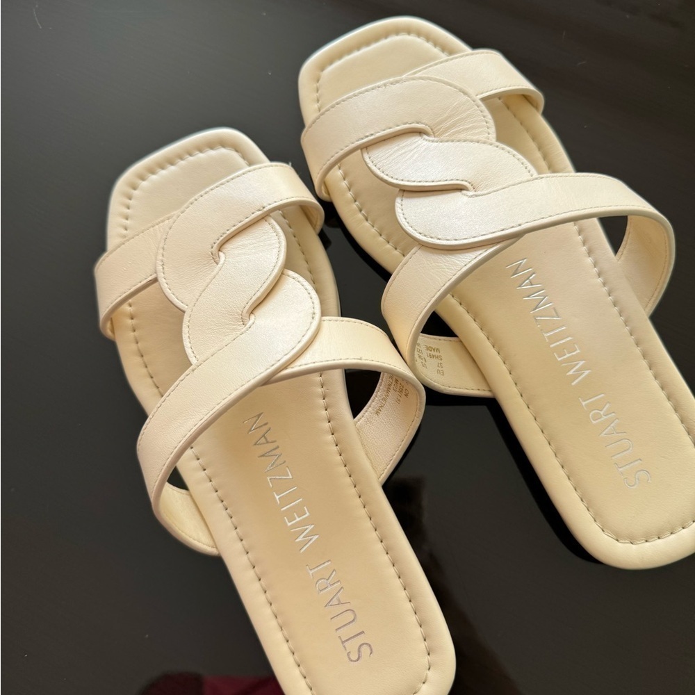 Stuart Weitzman Ibiza leather slides 6.5 B - Picture 12 of 13